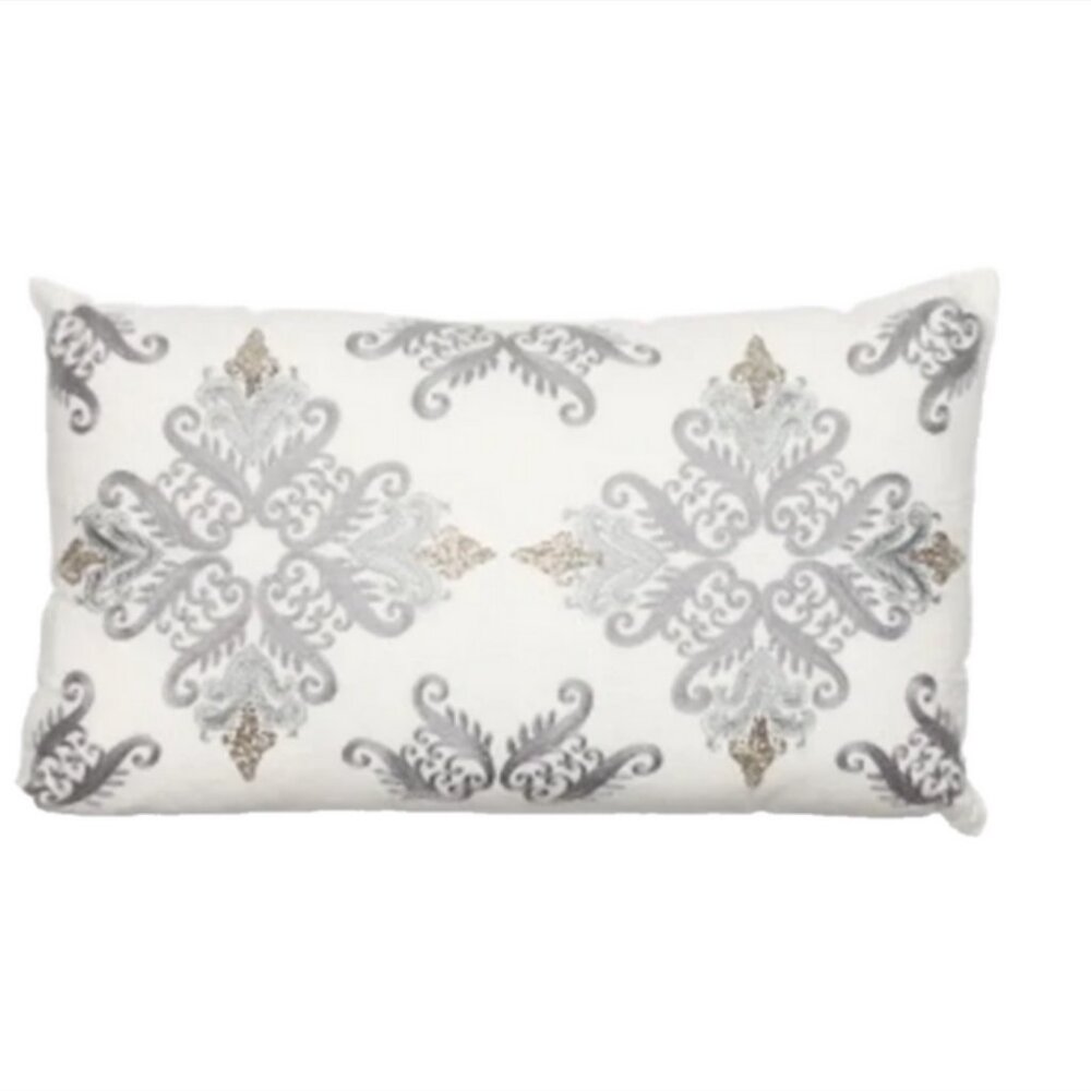 Callisto Home Beaded Embroidered Accent Pillow